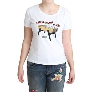 Moschino TSH5069 Foosball TShirt Women White Tops & T-Shirts